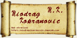 Miodrag Kopranović vizit kartica
